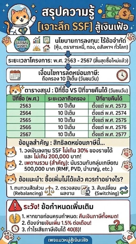 SSF สรุปเงื่อนไขการออม